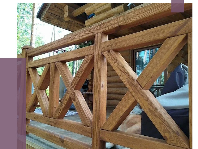 Деревянные перила под ключ в Новошахтинске от 7812 руб. 