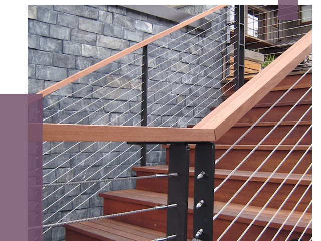 Тросовые перила под ключ в Новошахтинске от 7916 руб.