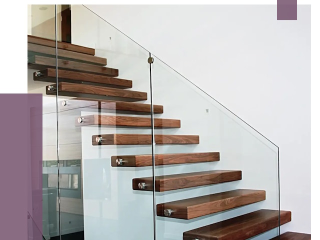 Стеклянные перила для лестницы в Новошахтинске от 15103 руб.