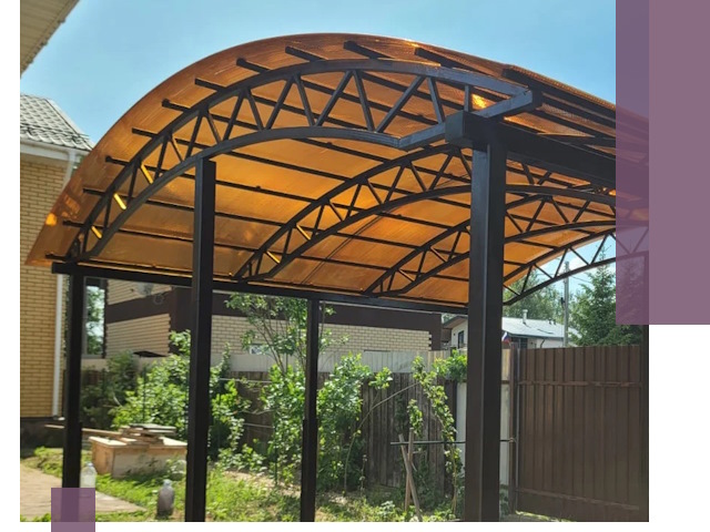 Изготовление навесов под ключ в Новошахтинске из качественных материалов