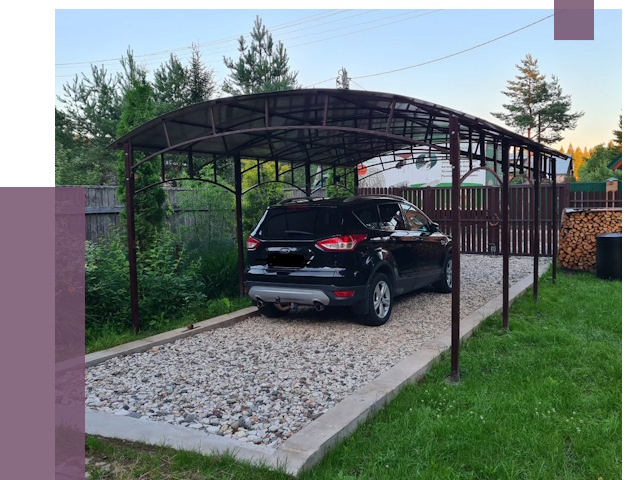 Навесы для автомобиля в Новошахтинске от 13385 руб.  | ПРОЛЁТ-Нвш