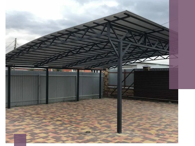 Металлические навесы под ключ в Новошахтинске — изготовление и монтаж