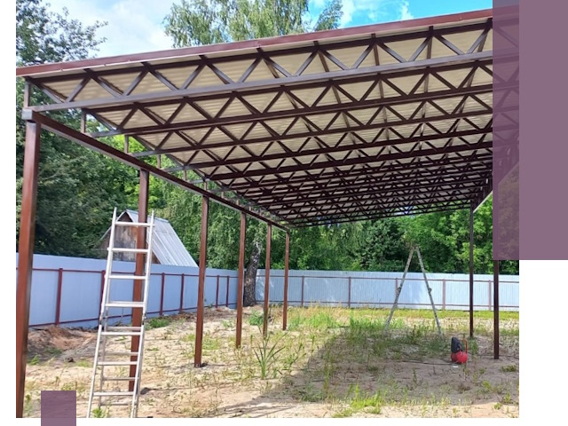 Односкатные навесы под ключ в Новошахтинске — изготовление и монтаж