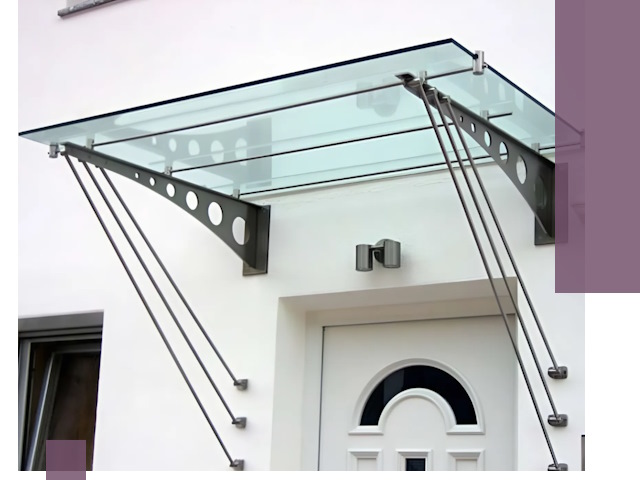 Козырьки над входом под ключ в Новошахтинске — изготовление и монтаж