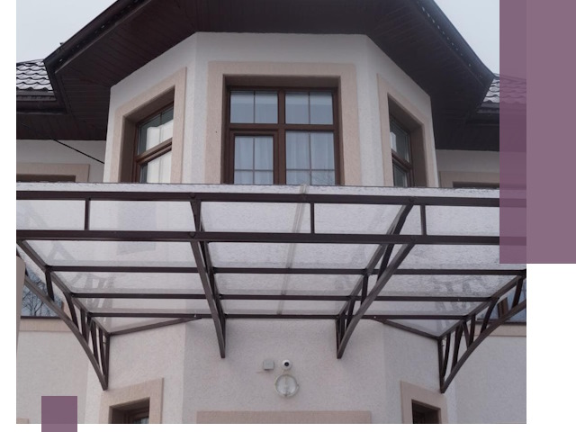 Козырьки из поликарбоната под ключ в Новошахтинске